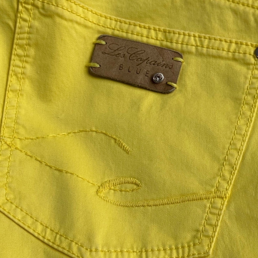 Les Copains Blue Womens Yellow Cotton Straight Leg Pants Italian summer - Picture 16 of 16